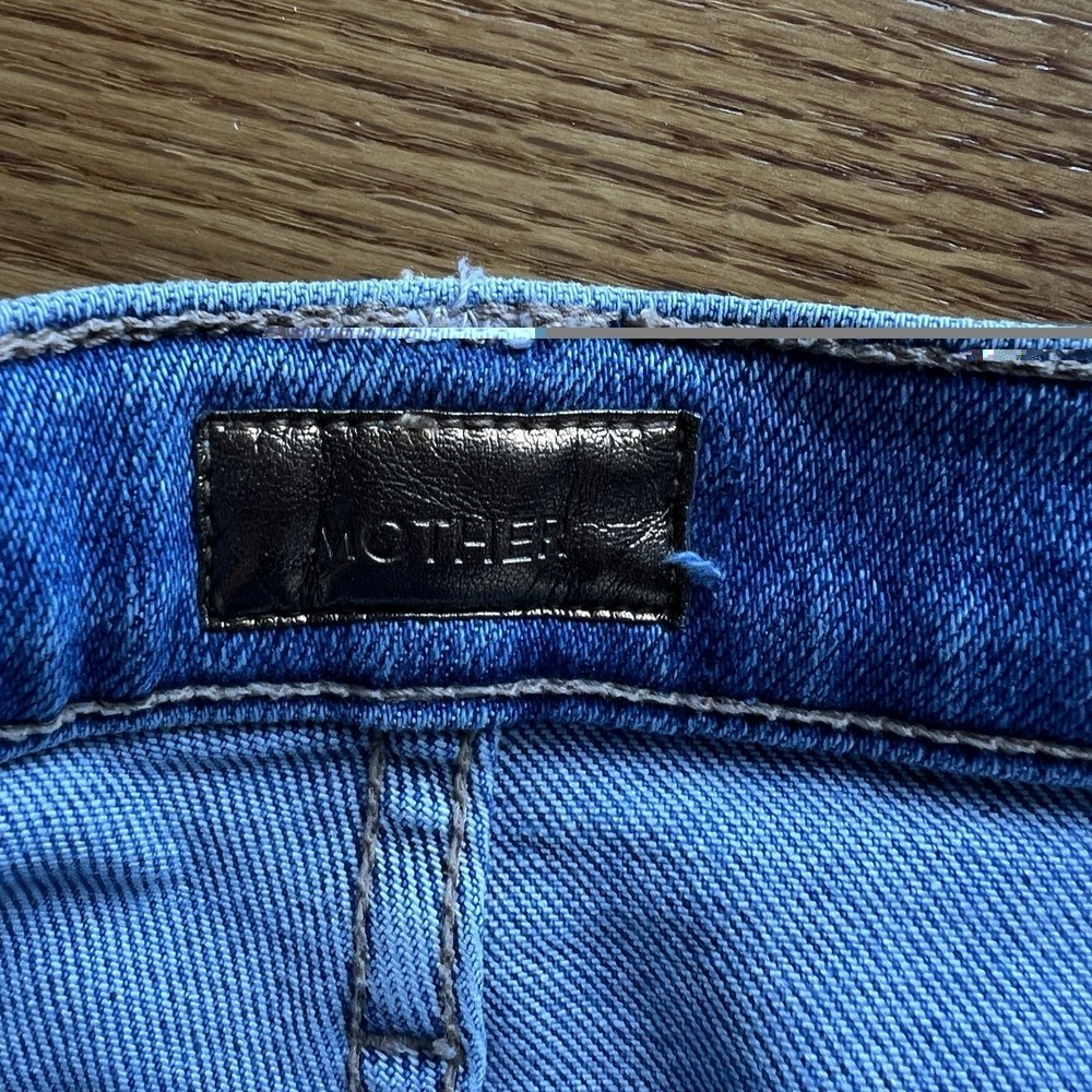 MOTHER The Tripper Ankle Fray Jeans Size 29 Blue Play Like A Pirate Wash Raw Hem - Picture 4 of 16